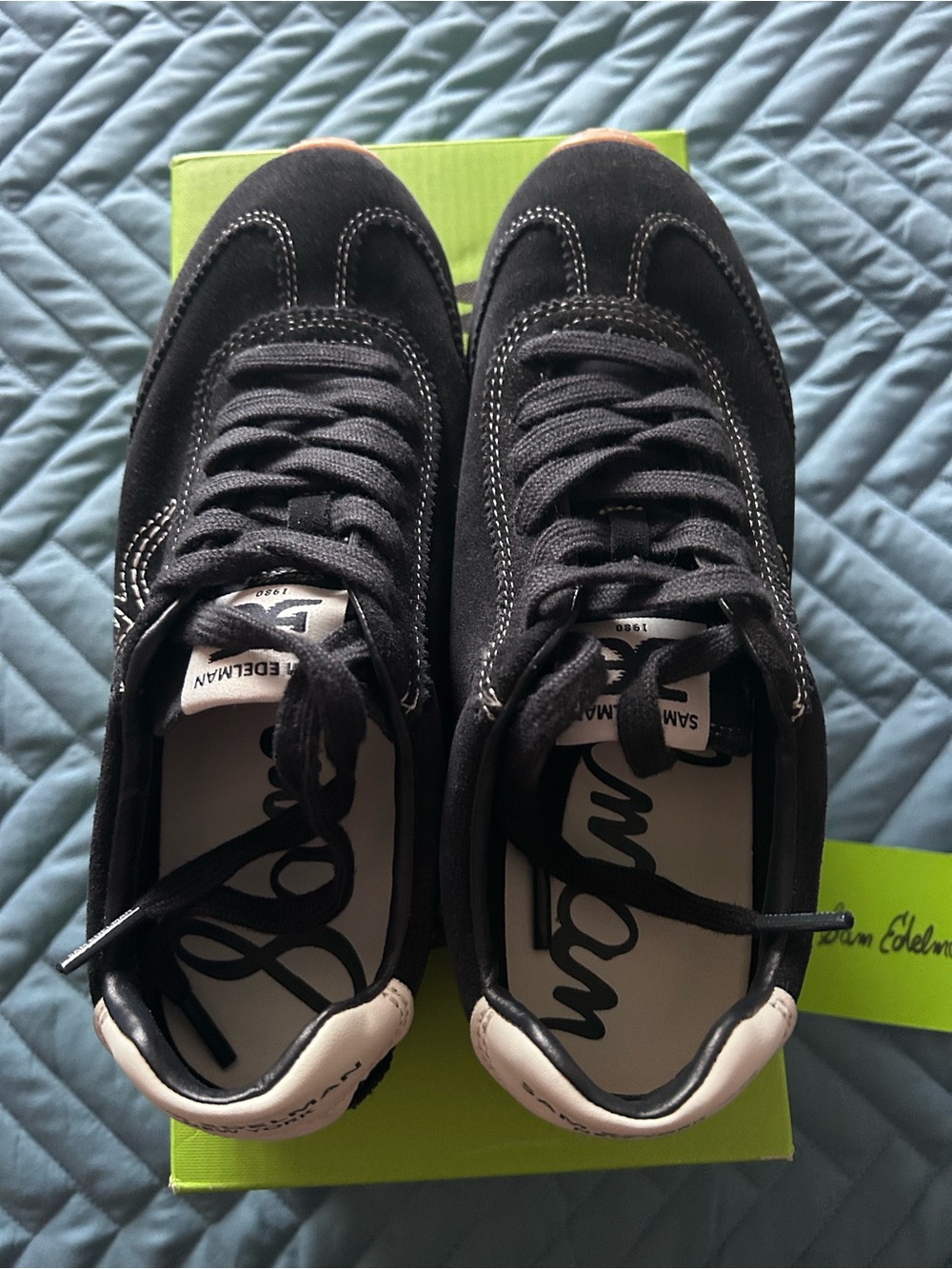 Sam Edelman Blue & Cream Women's Lace-Up Sneakers